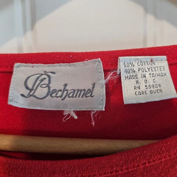 Vintage Bechamel Teddy Bear T-Shirt Womens Large Red 80s Nautical Granny Sailor - Picture 10 of 10